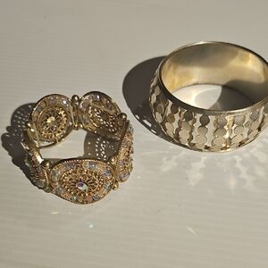 Gold-Tone Filigree Bracelet Set